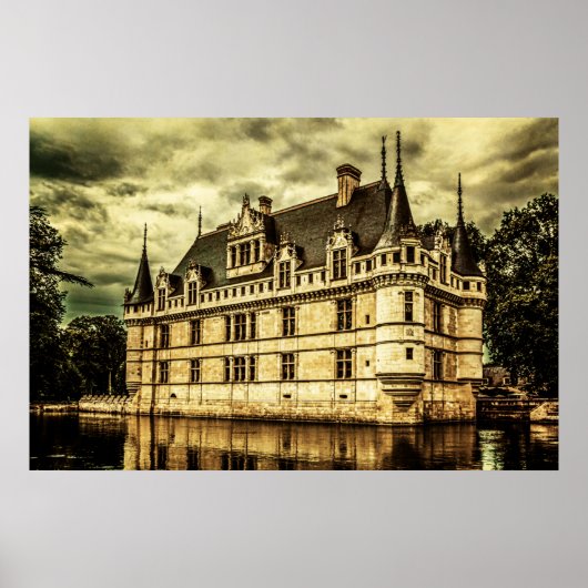 Poster Château Azay le Rideau, France. (Devant)