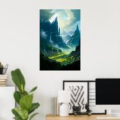 Poster Château caché dans la vallée (Bureau à domicile)