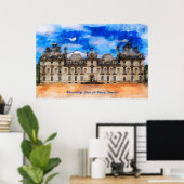 Poster Château Cheverny, vallée de la Loire, France. (Bureau à domicile)