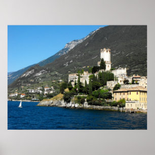 Poster Château chez Malcesine au policier de lac, Iyaly