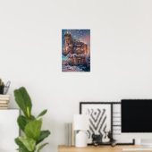 Poster Château classique, Château médiéval d'hiver, Fairy (Bureau à domicile)