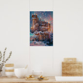 Poster Château classique, Château médiéval d'hiver, Fairy (Cuisine)