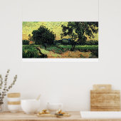 Poster Château d'Auvers Paysage au coucher du soleil par (Cuisine)