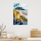 Poster Château de Bamburgh Aquarelle 1 (Cuisine)