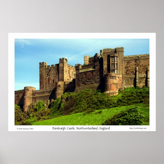 Poster Château de Bamburgh, Northumberland, Angleterre. (Devant)