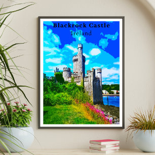 Poster Château de Blackrock de style rétro, Cork Irlande