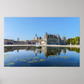 Poster Château de Chantilly avec réflexion dans un étang (Devant)