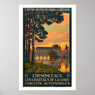 Poster Château de Chenonceau Châteaux de la Vallée de la 