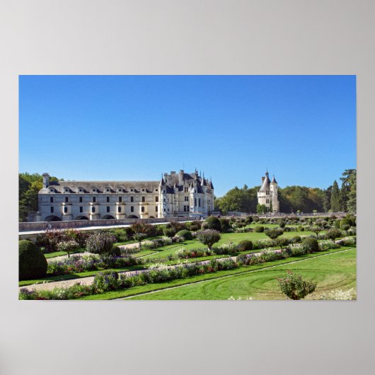 Poster Château de Chenonceau dans la vallée de la Loire - (Devant)