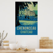 Poster Château de Chenonceau illustration originale Franc (Cuisine)