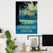 Poster Château de Chenonceau illustration originale Franc (Bureau à domicile)