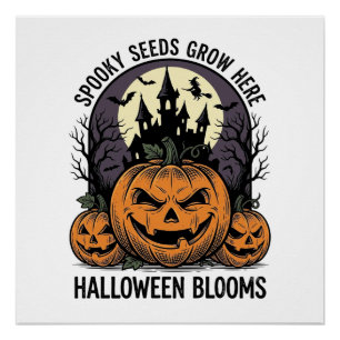 Poster Château de citrouille d'Halloween Vintage T-shirt