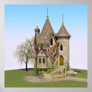 Poster Château de Conte de Fées Cadeau de Fantaisie et d'