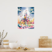 Poster Château de Conte de Fées Rêveur - Aquarelle Magiqu (Cuisine)