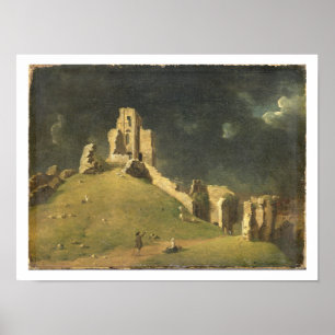 Poster Château de Corfe, Dorset, 1764 (huile sur la