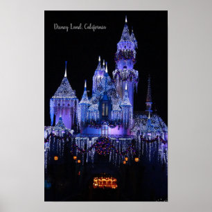 Poster Château de Disney World,Californie ,Nuit