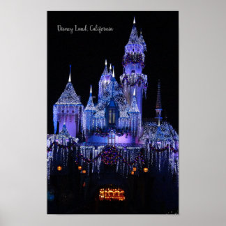 Poster Château de Disney World,Californie ,Nuit