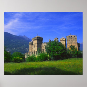 Poster Château de Fenis près des Alpes italiennes à Fenis