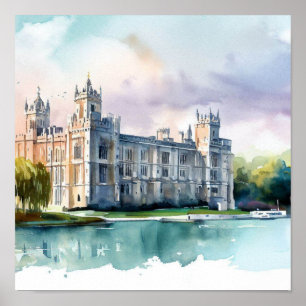 Poster Château de London-Windsor, (B), Aquarelle