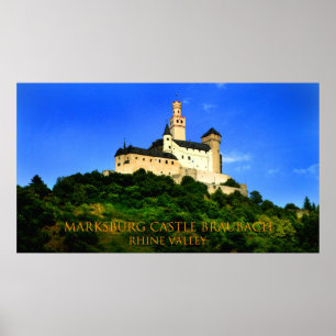 Poster château de marksburg vallée de rhinocéros braubach