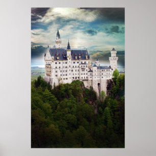 Poster Château de Neuschwanstein, Stormy Sky