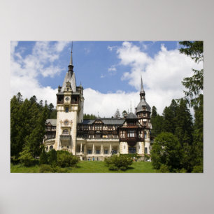 Poster Château de Peles du XVIIIe siècle, Sinaia, Roumani