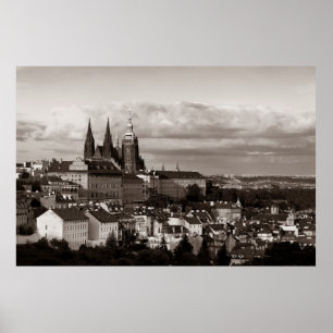 Poster Château de Prague avec Cathédrale Saint Vitus en t