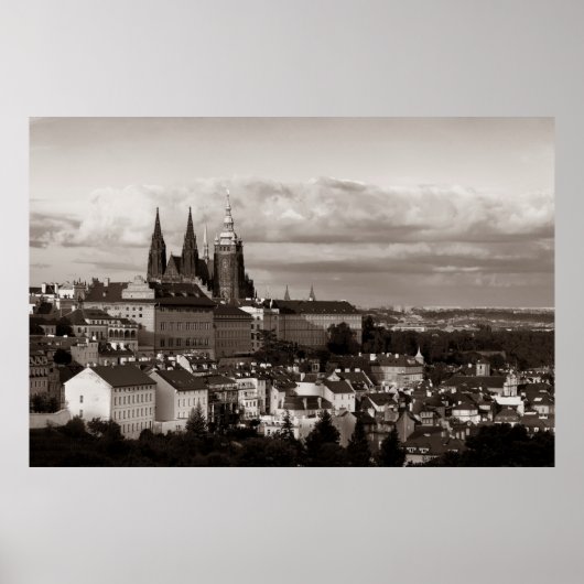 Poster Château de Prague avec Cathédrale Saint Vitus en t (Devant)