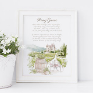 Poster Château de Provence Jeu de Bague Mariage Champêtre