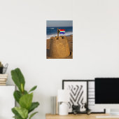 Poster Château de Sable Avec Drapeau Sud-Africain, Umhlan (Bureau à domicile)