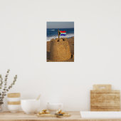 Poster Château de Sable Avec Drapeau Sud-Africain, Umhlan (Cuisine)