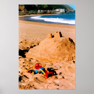 Poster Château de sable et plage