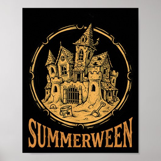 Poster Château de sable hanté de l'art de Summerween (Devant)