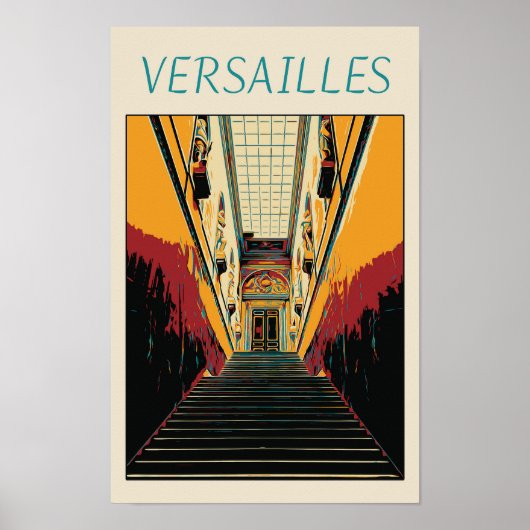 Poster Château de Versailles illustration France Carte po (Devant)