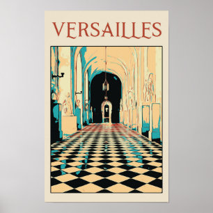 Poster Château de Versailles illustration France Carte po