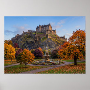 Poster Château d'Édimbourg en or d'automne