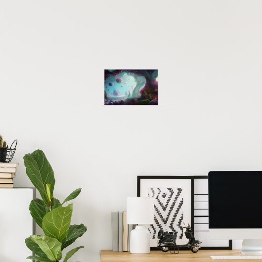 Poster Château des Fées dans la forêt enchantée (Bureau à domicile)