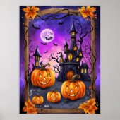 Poster Château d'Halloween enchanté (Devant)