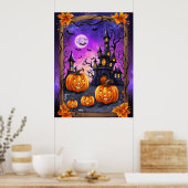 Poster Château d'Halloween enchanté (Cuisine)