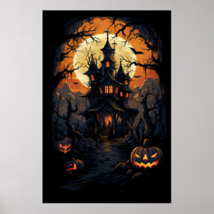 Poster Château d'Halloween Scarecrow