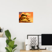 Poster Château d'Osaka (version coucher de soleil) (Bureau à domicile)
