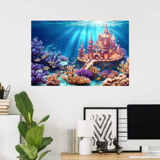 Poster Château du royaume sous-marin