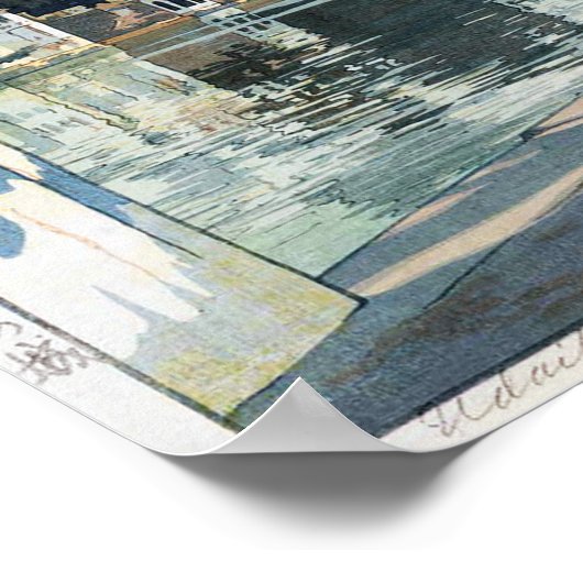 Poster Château d'Udaipur, Inde, Hiroshi Yoshida (Coin)