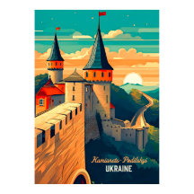 Château d'Ukraine Illustration Plat Wanderlust