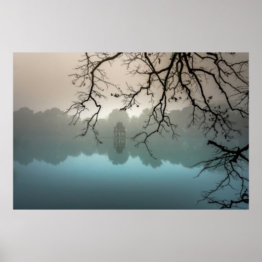 Poster Château effrayant dans un lac éffrayant (Devant)