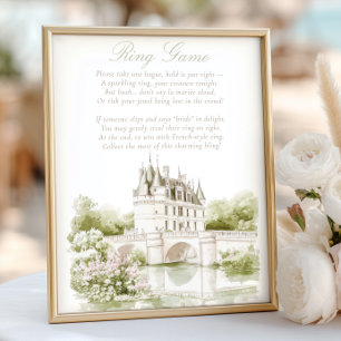 Poster Château élégant Jeu de bague de romance française