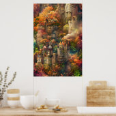 Poster Château En Forêt, Imaginaire Jungle, Automne (Cuisine)