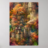 Poster Château En Forêt, Imaginaire Jungle, Automne (Devant)