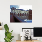 Poster Château et douves de Chenonceau (Bureau à domicile)