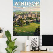 Poster Château et parc de Windsor Angleterre   (Bureau à domicile)